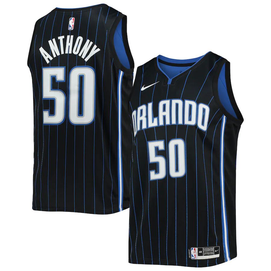 Men Orlando Magic 50 Cole Anthony Nike Black Icon Edition 2022-23 Swingman NBA Jersey